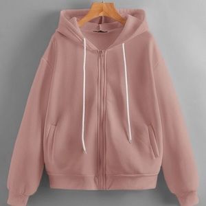 NWT SHEIN zipper placket thermal drop shoulder sweater